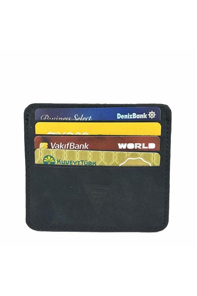 DİGA Genuine Leather 8 Compartment Card Holder Suede Black