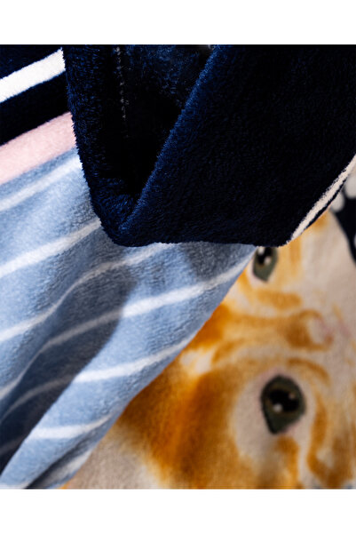 Madame Coco Foleux Welfsoft Fleece Printed Tv Blanket - Blue