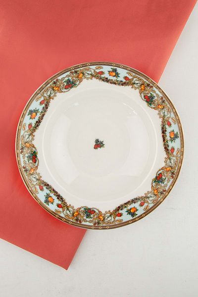 Bursa Porselen Dekor Le Jardin Gold Gilded Oversized Salad Bowl