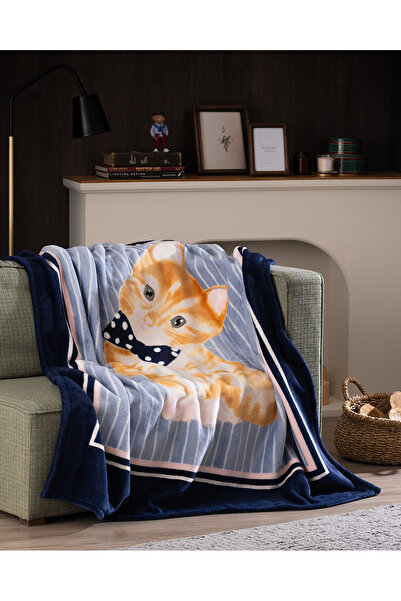 Madame Coco Foleux Welfsoft Fleece Printed Tv Blanket - Blue