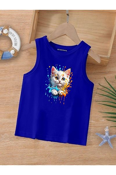 BENROMA 1 produs pentru achiziții de 6 și peste Tricou pentru copii fără mâneci imprimat cu personaj de desene animate