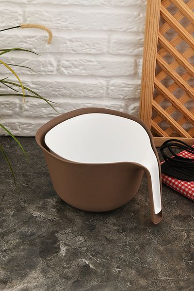 Fesya Home Flow 2-Piece Multi-Purpose Strainer Fruit Vegetable Pasta Washing Strainer - Brown White