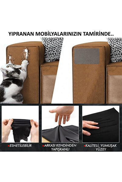 FIXALL ADHESIVE PRODUCTS Yapışkanlı Alkantara Nubuk Deri Tipi Kumaş. Döşeme Koltuk Tamir Yama Seti 3 Set 18 Parça Siyah