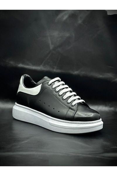 BESS SHOES Genuine Leather Black High-Top Orthopedic Sports Shoes - Comfortable & Stylish Casual Men's Sneakers, Casual
