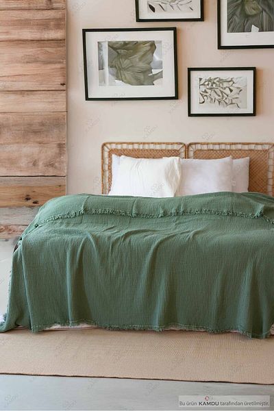 Embays 200X260 cm Luxury Muslin Bedspread, 100% Cotton Bedspread, Double Bedspread