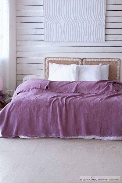 Embays 200X260 cm Luxury Muslin Bedspread, 100% Cotton Bedspread, Double Bedspread