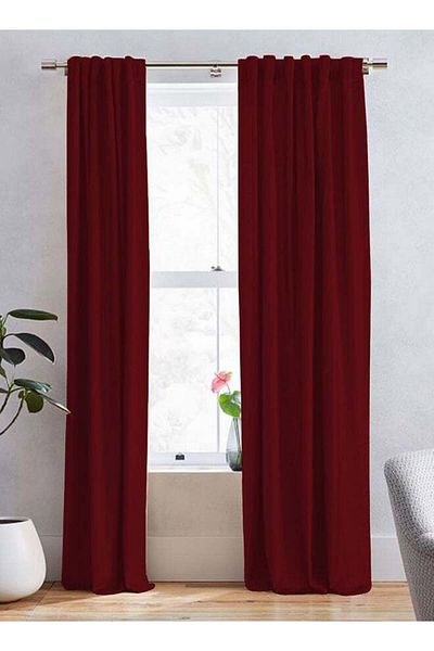 soufa dibaj Velvet Curtain for Bedroom Dining Studio Office - Burgundy