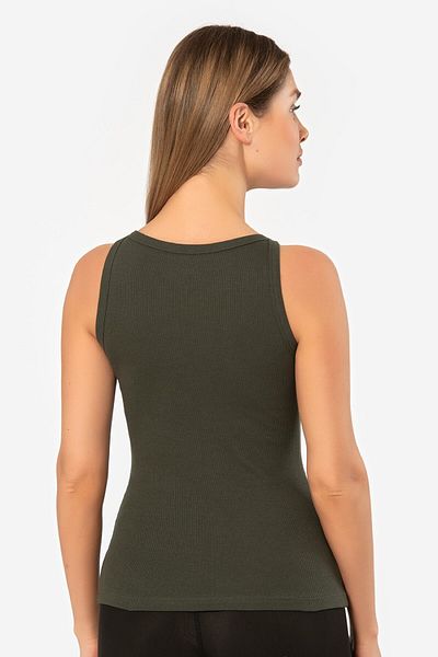 TÜREN 2 Pieces Halter Neck Ribbed Women's Sports Undershirt 95% Cotton 5% Lycra