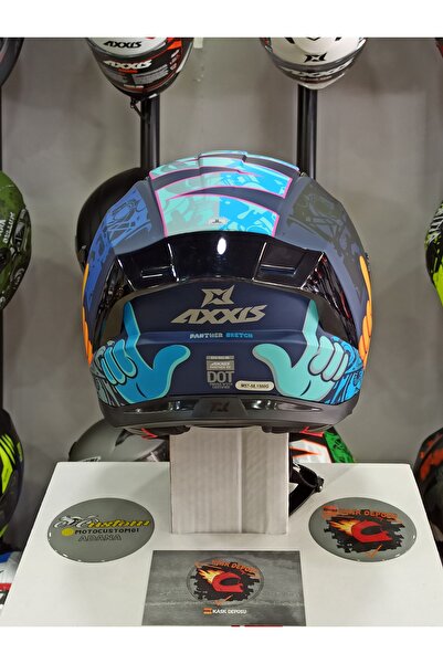 AXXIS Panther SV Tribute Sketch B7 Kapalı Motosiklet Kaskı