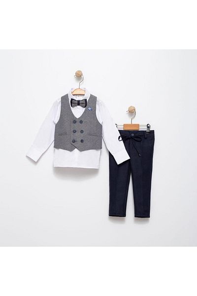 Terry Men's Suit with Vest / Vest Suit with Bow Tie / Shirt-Vest-Pants Suit