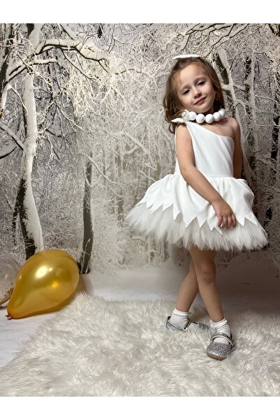 Star Kids Kız Çocuk Wilma Kostümü, Kız Çocuk Wilma Elbise Saç Aksesuarı Dahil