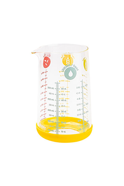 Tantitoni 006-01-sarı borosilikat cam sürahi-ölçü kabı 500ml