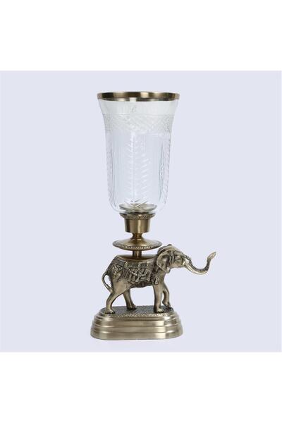 Vitale Cam Metal Fil Şamdan 21*11.5*48 Cm