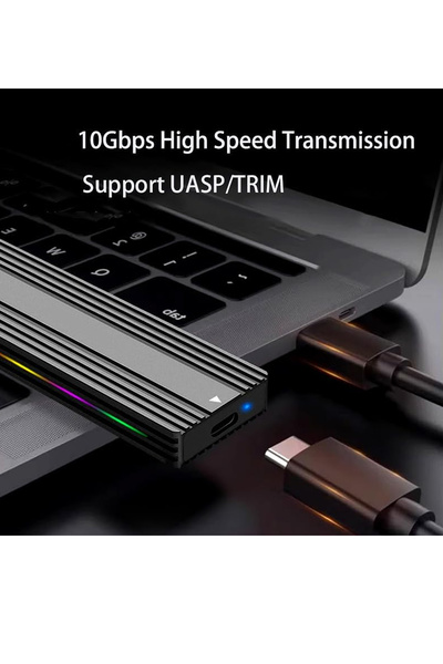 MAXGO 3146 M.2 NVMe SSD Type C USB 3.2 Gen 2 10 Gbps RGB Ledli Disk Kutusu