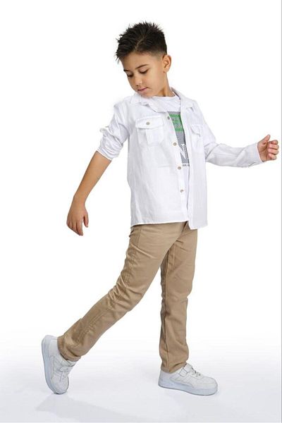 Terry Boy's Oxford Shirt T-Shirt and Pants Set - 3 Piece Set