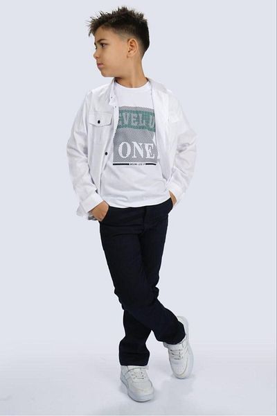 Terry Σετ μπλουζάκι και παντελόνι για αγόρια Oxford Shirt - Σετ 3 τεμαχίων