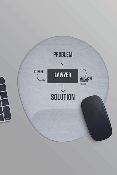 qoeuyl boutique Lawyer Lawyer Problem Coffee Sarcasm, Solution Printed Oval Wrist Support Mousepad
