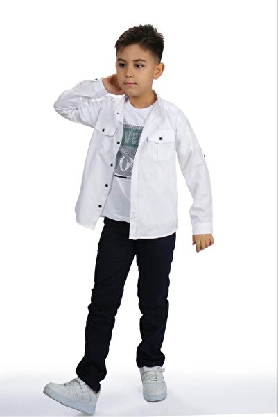 Terry Boy's Oxford Shirt T-Shirt and Pants Set - 3 Piece Set
