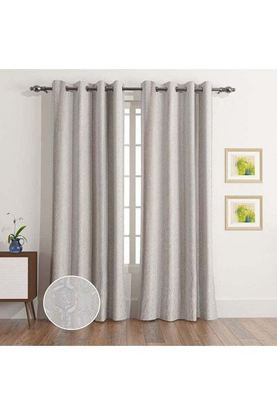 soufa dibaj Polyester Curtain for Bedroom Dining Studio Office - Grey