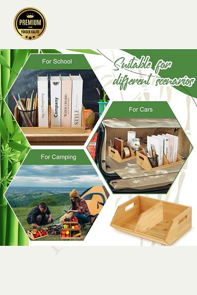 NEWNOW Bamboo 3-layer Organizer, Multi-Purpose Organizer