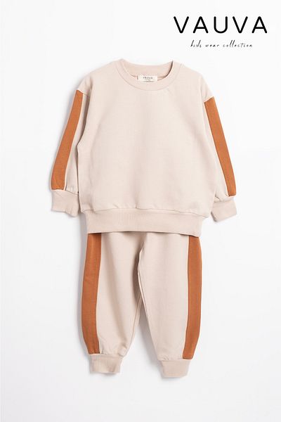 Vauva Basic Stripe Detailed Sweatshirt Set Girl Boy Set