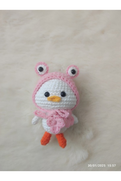 ELMASINEMEĞİ Amigurumi örgü oyuncak ördek anahtarlık