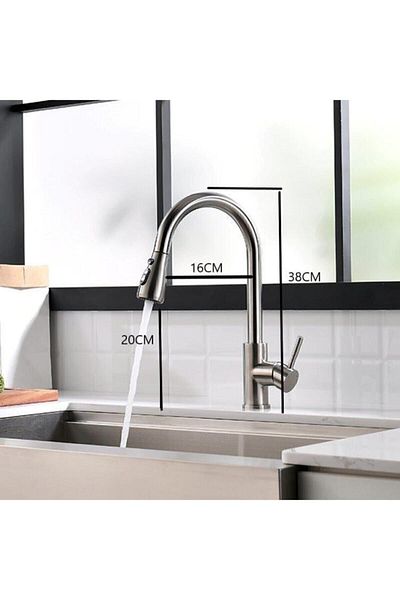 FLEKO BATARYA Fleko Spiral Inox Sink Mixer