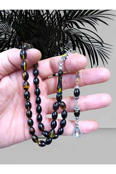 İnan Tesbih مسبحة روداج مطلية بشراشيب ومختلطة الألوان من العنبر الناري