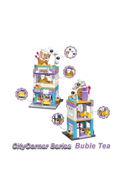 keeppley City Corner C0102 Bubble Tea House Tea House Store Gift Decoration Building Blocks Play