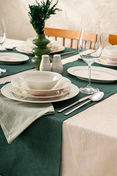 Emsan New Bone Poppy 28 Parça 6 Kişilik Yuvarlak Yemek Takımı