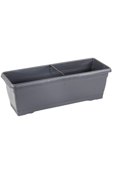 Bliss Antrasit Villa Askılı Saksı 10  lt Plastik Bahçe Balkon Veranda Çit Küpeşte Çiçek Saksısı