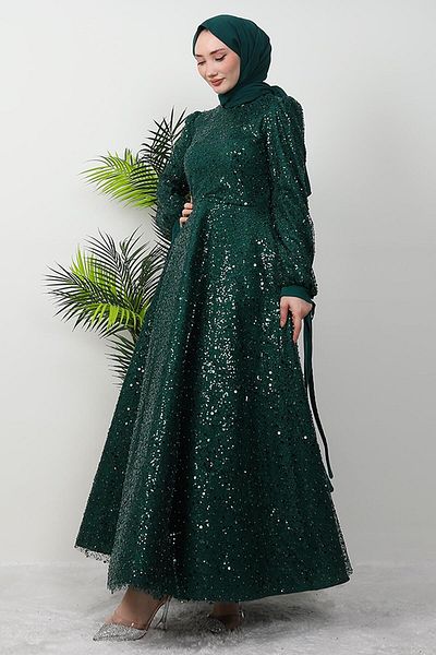 GİZ AGİYİM Βραδινό φόρεμα Emerald Tansu Hijab