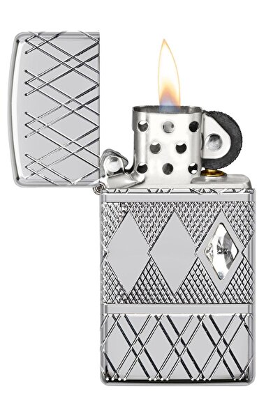 Zippo Elmas Desen Pattern Dizayn Armor® Kasa Slim Çakmak