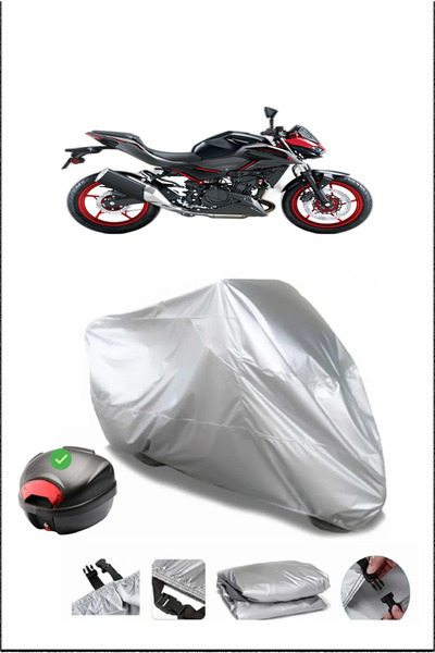 Breen Kawasaki Z500Se Rear Bag Compatible Gray Waterproof Canvas (Motorcycle)