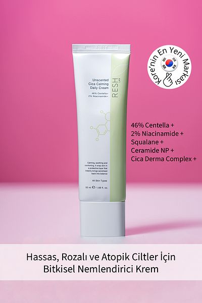 RESH LAB Unscented Cica Calming Daily Cream - Vegan 50ml Moisturizing Cream