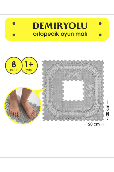 Ortohalı 8 Mödüllü Oyun Masaj Demiryolu Ortopedik Halı Duyu Matları Puzzle Ma...