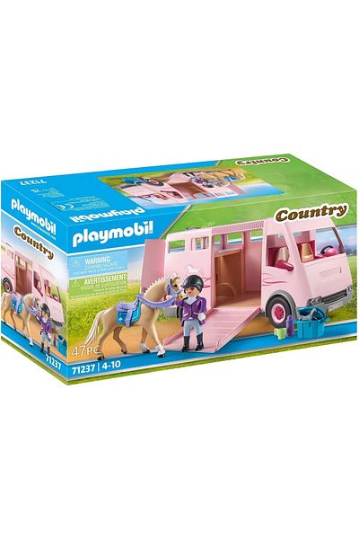 Playmobil 71237 Country Horse Carrying Vehicle, Pony Farm, Horse Toys, Fun, Creative Role Y