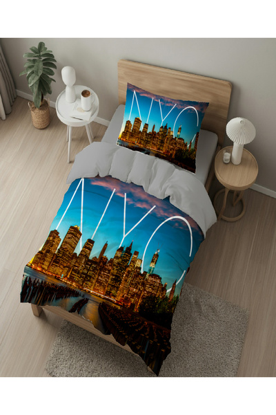 hediyechy New York με τύπωμα 3D Digital Σετ κρεβατιού - Μονό, Χωρίς σεντόνια
