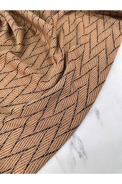 ipekkumaş Karamel Renk Desenli Örme Çakar Elbiselik Desen Ürünümüz Adet Olara...