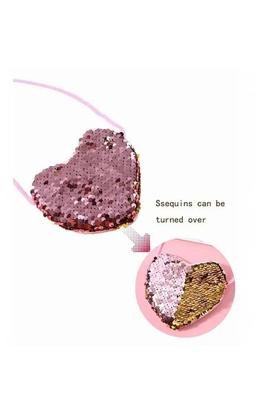 asya bijuteri Pink Sequin Mini Girl's Bag,Wallet Purse 11*11 cm