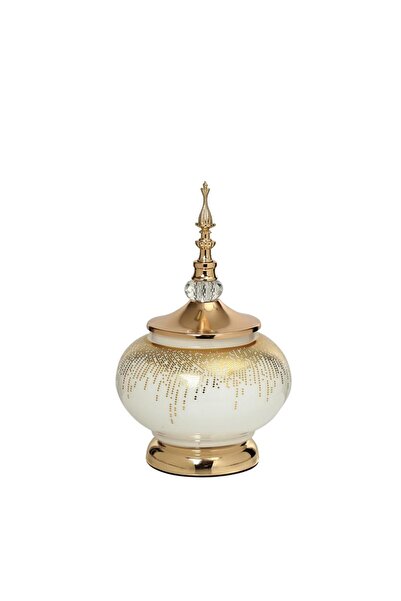 Vitale Sultan Gold Kapaklı Vazo AK.JE0028