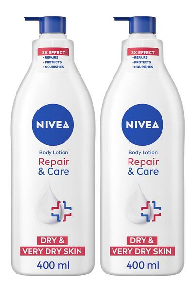 NIVEA Repair And Care Body Lotion, Dexpanthenol, Very Dry Skin Multicolour 2x400ml