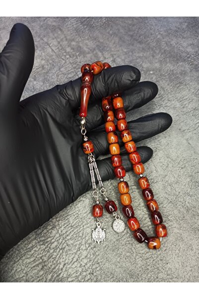 Mos Tespih Üst Düzey Hareli Toz Kehribar Tesbih