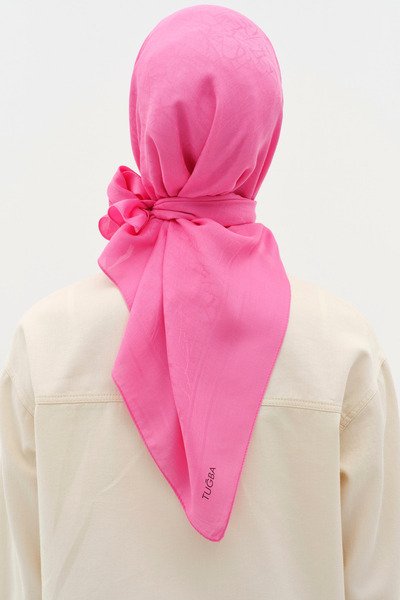 Tuğba Natural Karışık Desenli Eşarp - Fuşya