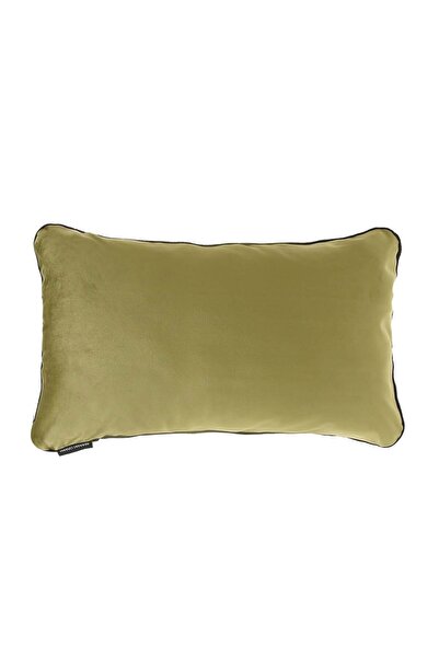 Ju Yaratıcı Tasarım غطاء وسادة مع حواف سوداء اللون كاكي مقاس 50x30