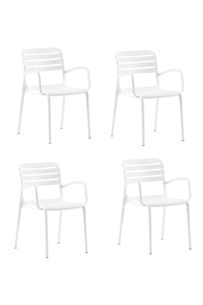 Novussi Notte Beyaz Sandalye 4'lü Paket