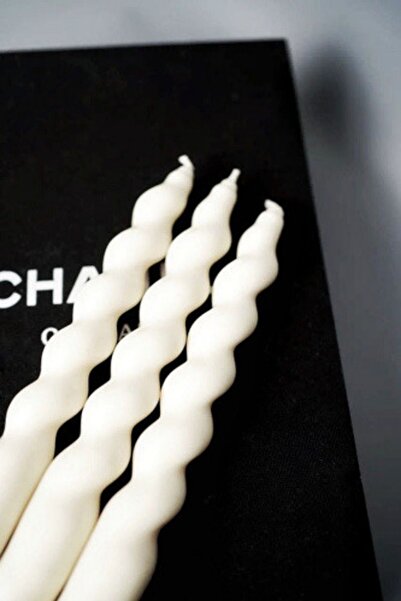 Kleos Atelier İtalyan Burgu Şamdan Mumları - Zarif ve Sade Şıklık / 3 Parça Set