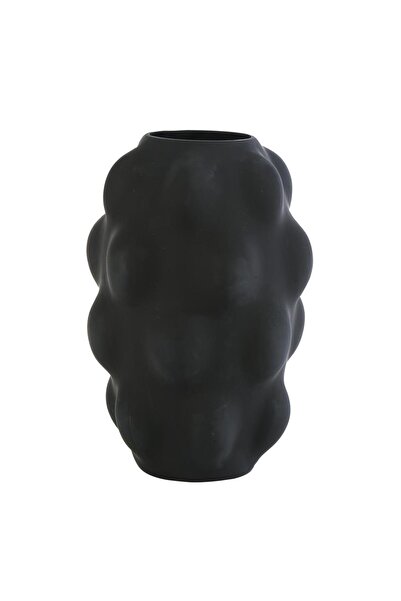 Vitale Vază din sticlă cu bule neagră 1 21,5*21,5*32 Cm AK.JK0030