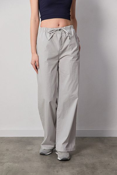 Fulla Moda Parachü Fabric Trousers with Elastic Waist