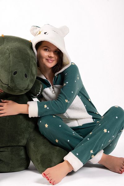 Ecrou Γυναικεία φόρμα Fleece με μοτίβο Green Star